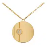 Vintage Cartier Diamond Love Nail Disc Pendant Necklace
