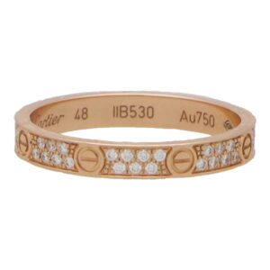 Vintage Cartier Diamond Mini Love Ring, Size 48