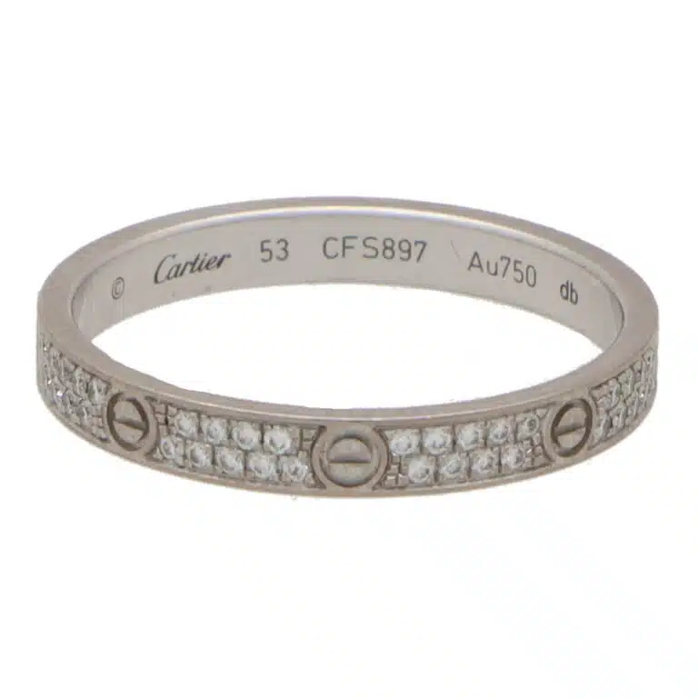 Vintage Cartier Diamond Mini Love Ring, Size 53