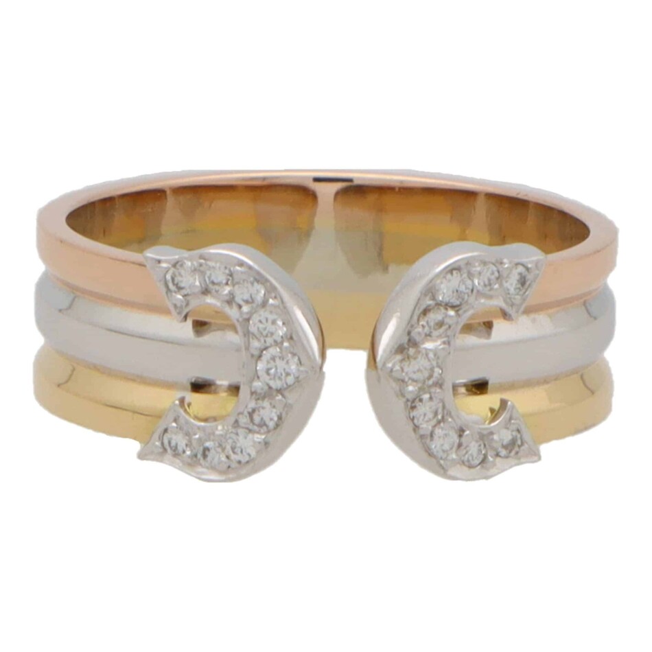 Vintage Cartier Double C Diamond Ring