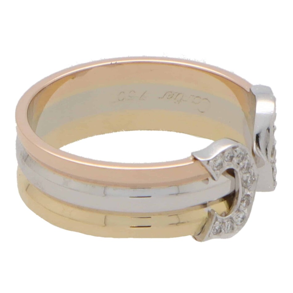 Vintage Cartier Double C Diamond Ring