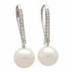 Contemporary Akoya Pearl and Diamond Earrings (Small Model)