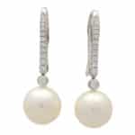 Contemporary South Sea Pearl and Diamond Earrings (Large Model)