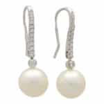 Contemporary South Sea Pearl and Diamond Earrings (Large Model)