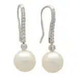 Contemporary South Sea Pearl and Diamond Earrings (Large Model)