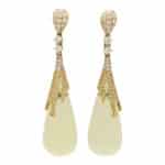 Vintage Diamond and Lemon Quartz Drop Earrings