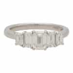 Contemporary Certified Emerald Cut Diamond Five Stone Ring