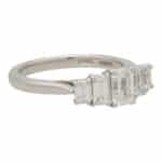 Contemporary Certified Emerald Cut Diamond Five Stone Ring