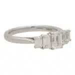 Contemporary Certified Emerald Cut Diamond Five Stone Ring