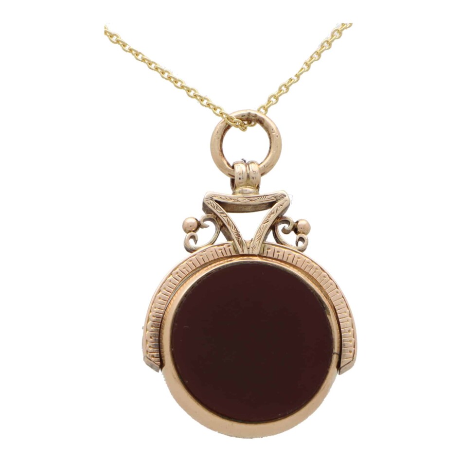 Victorian Bloodstone and Carnelian Swivel Fob Pendant