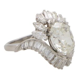 Vintage Old Marquise Cut Diamond Cluster Ring