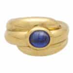 Vintage French Bombé Cabochon Sapphire Ring