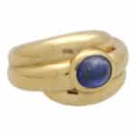 Vintage French Bombé Cabochon Sapphire Ring