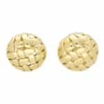 Vintage Tiffany & Co Weaved Basket Gold Earrings