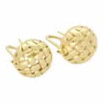 Vintage Tiffany & Co Weaved Basket Gold Earrings