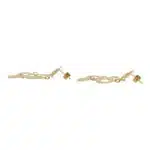 Vintage Gold and Diamond Circle Drop Earrings