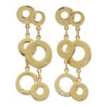 Vintage Gold and Diamond Circle Drop Earrings