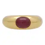 Vintage Cabochon Ruby Gypsy Set Chunky Ring