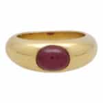 Vintage Cabochon Ruby Gypsy Set Chunky Ring