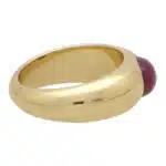 Vintage Cabochon Ruby Gypsy Set Chunky Ring