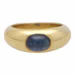 Vintage Cabochon Sapphire Gypsy Set Chunky Ring