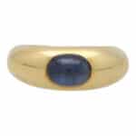 Vintage Cabochon Sapphire Gypsy Set Chunky Ring