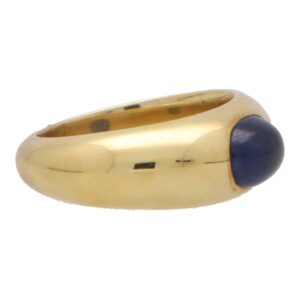 Vintage Cabochon Sapphire Gypsy Set Chunky Ring