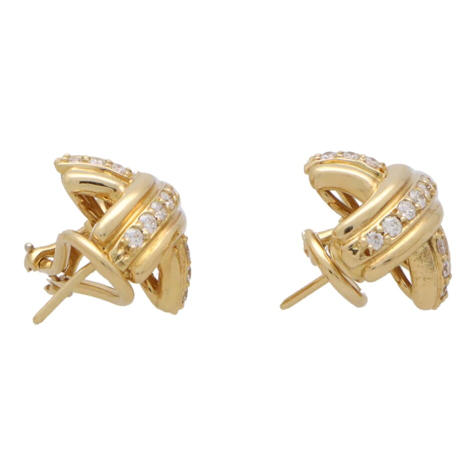Vintage Tiffany & Co. Signature Diamond Cross Earrings (Large)