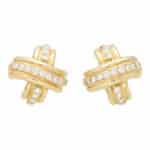 Vintage Tiffany & Co. Signature Diamond Cross Earrings (Large)