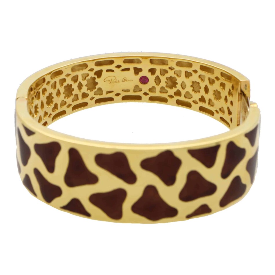 Vintage Roberto Coin Enameled Giraffe Bangle