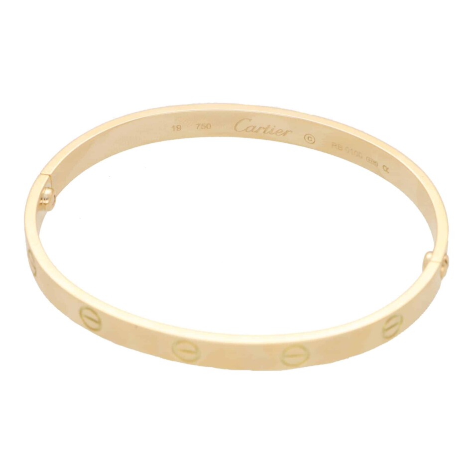Vintage Cartier Yellow Gold Love Bangle, Size 19