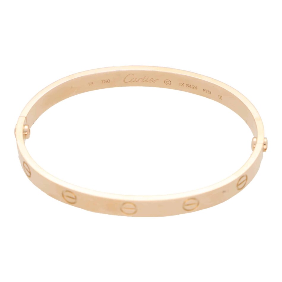 Vintage Cartier Rose Gold Love Bangle, Size 18