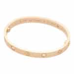 Vintage Cartier Four Diamond Love Bangle in Rose Gold Size 16