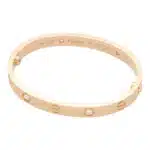 Vintage Cartier Four Diamond Love Bangle in Rose Gold Size 16