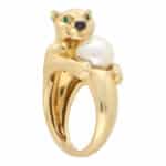 Vintage Cartier Panther Pearl Ring