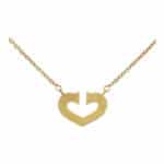 Vintage Cartier Open Double C Heart Pendant Necklace