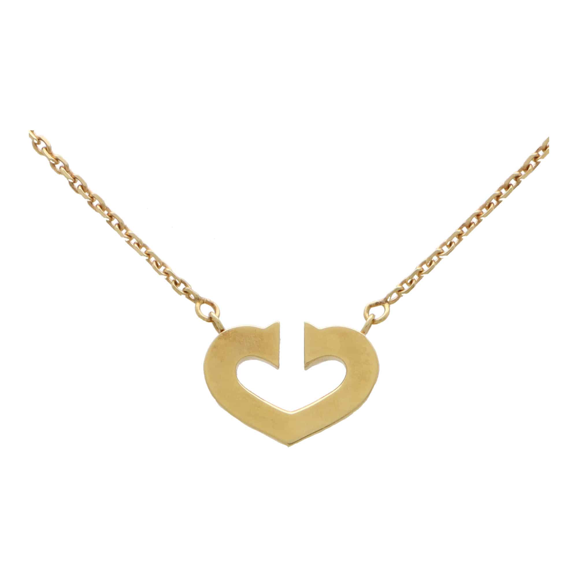 Vintage Cartier Open Double C Heart Pendant Necklace at Susannah Lovis ...