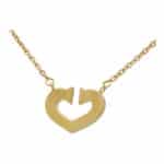 Vintage Cartier Open Double C Heart Pendant Necklace