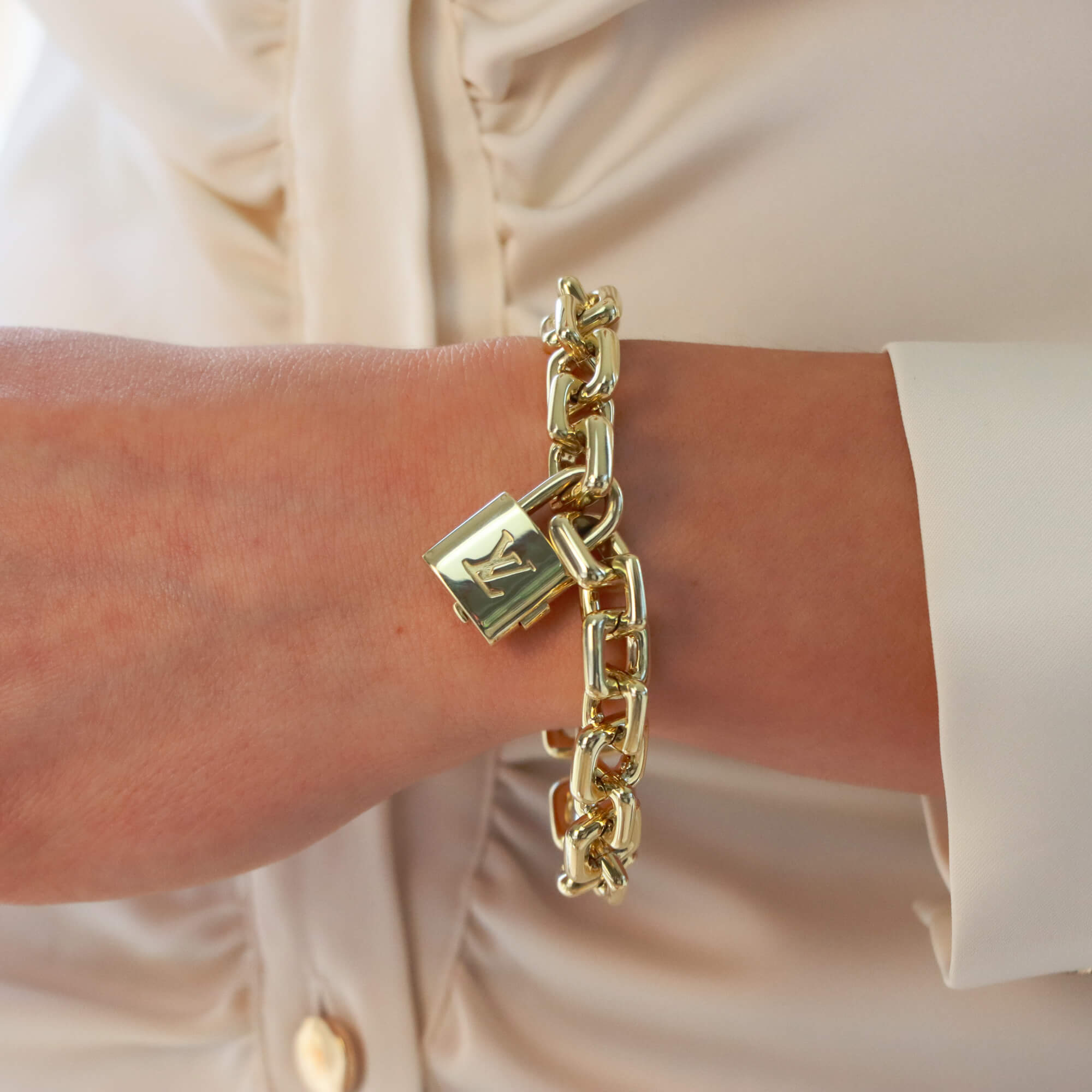 Vintage Louis Vuitton Chunky Heavy Link Bracelet at Susannah Lovis