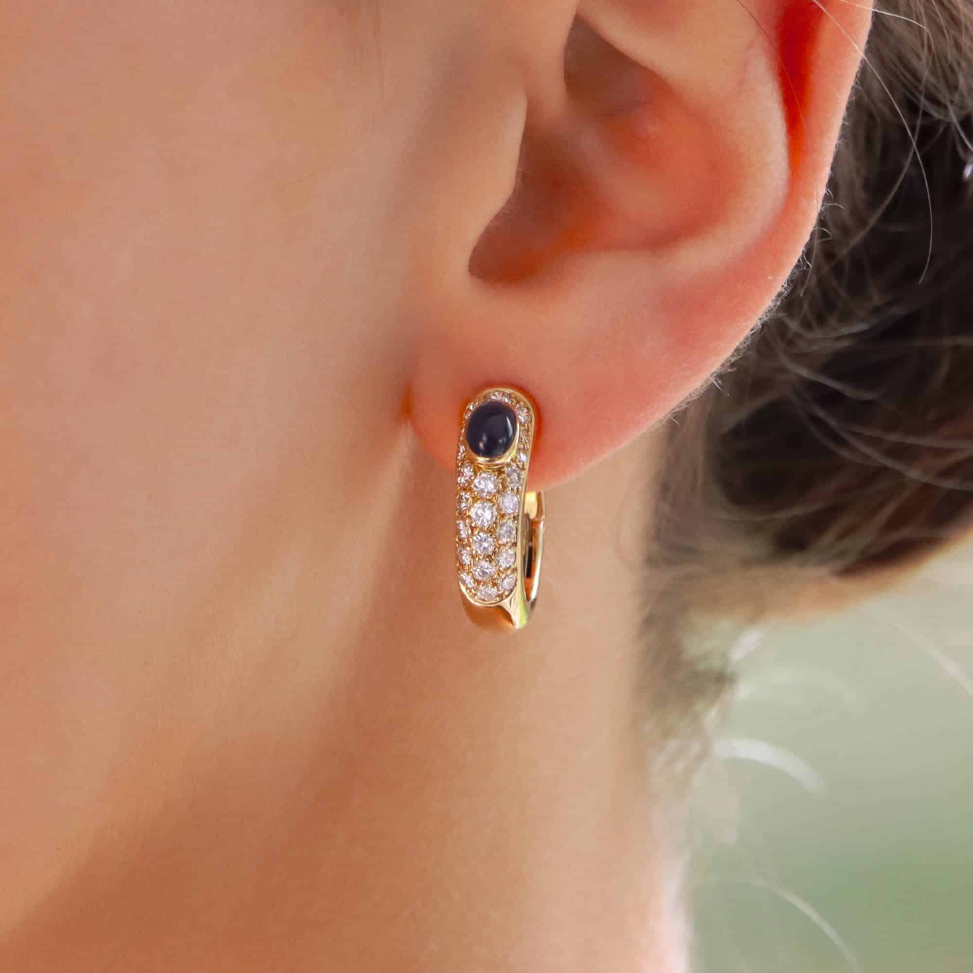 Vintage Cartier Sapphire and Diamond Mimi Earrings
