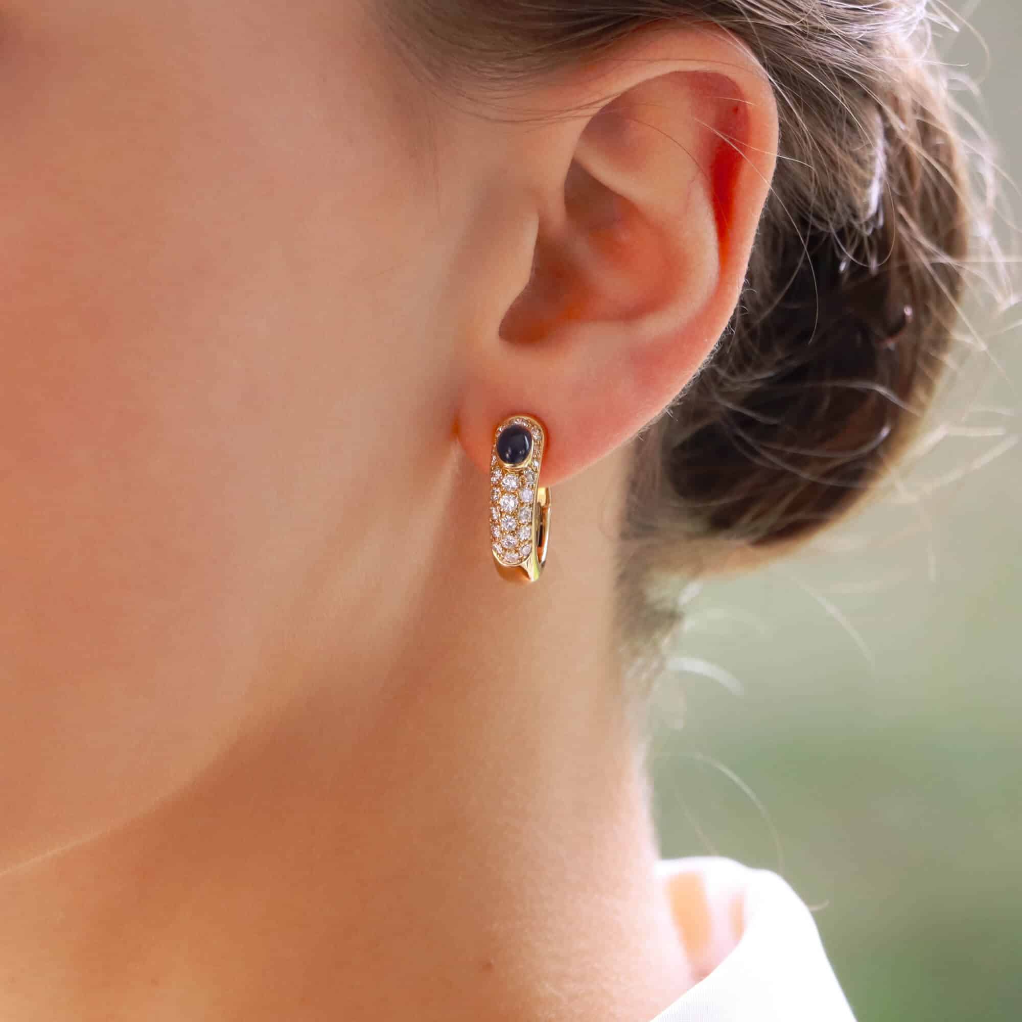 Vintage Cartier Sapphire and Diamond Mimi Earrings