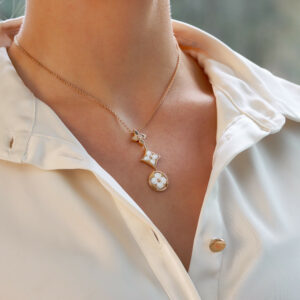 Vintage Louis Vuitton Diamond and Mother of Pearl Necklace