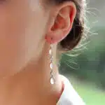 Victorian Inspired Moonstone and Diamond Drop Earrings
