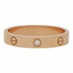 Vintage Cartier Mini Diamond Love Ring in Rose Gold Size 51