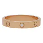 Vintage Cartier Mini Diamond Love Ring in Rose Gold Size 51