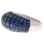 16.69ct Invisibly Set Blue Sapphire Bombe Cocktail Ring