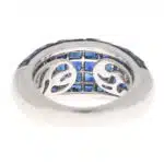 16.69ct Invisibly Set Blue Sapphire Bombe Cocktail Ring