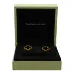 Vintage Van Cleef & Arpels Onyx Alhambra Earrings
