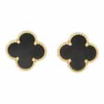 Vintage Van Cleef & Arpels Onyx Alhambra Earrings