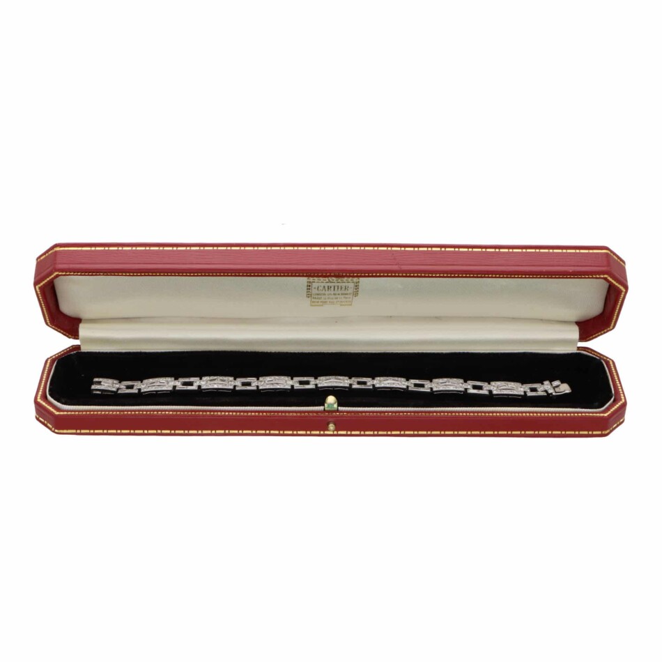 Vintage Art Deco Cartier Diamond Panel Link Bracelet